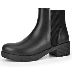 READYSALTED Womens Black Flat Chelsea Booties Ankle Dress Boots in Zip Size 9